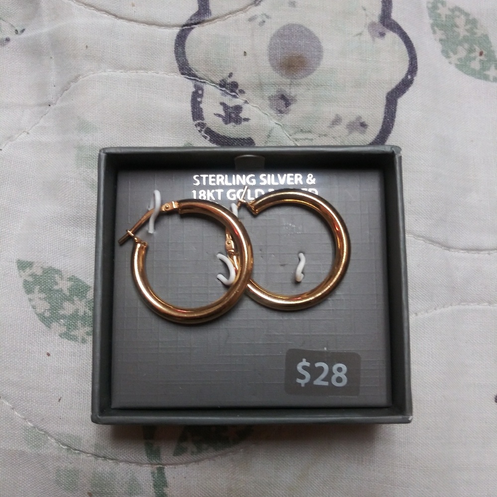 New 18k gold plated hoop earrings